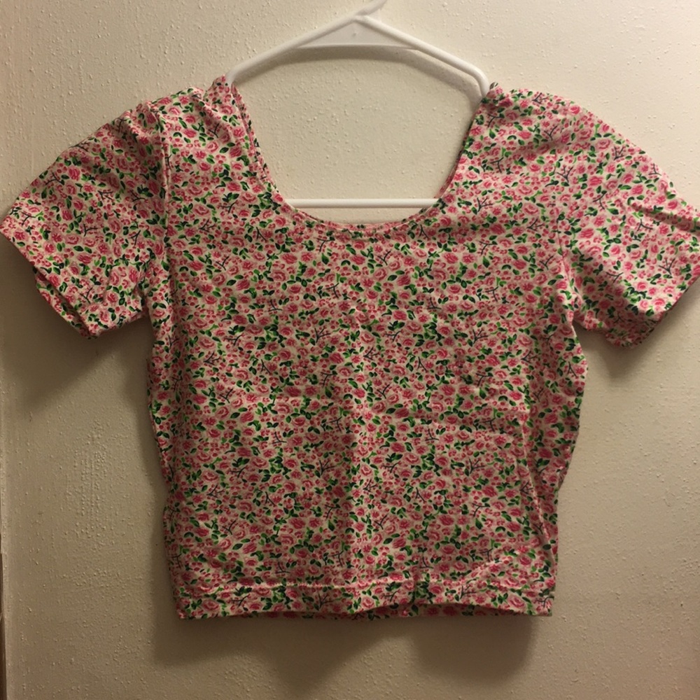 BRAND NEW American Apparel Pink Floral Crop Top